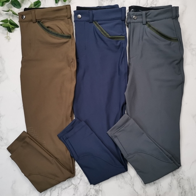 Custom Logo Gray Equestrian Pants For Men Half Knee Silicone
