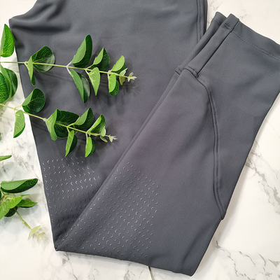 Custom Logo Gray Equestrian Pants For Men Half Knee Silicone