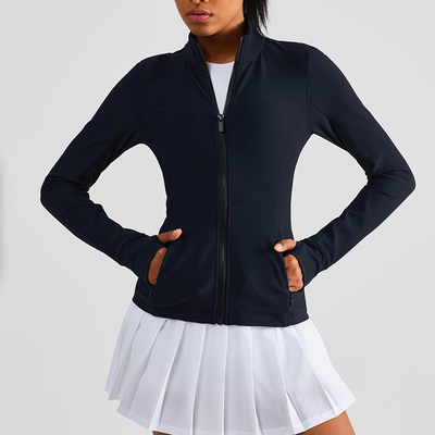 Four Way Stretch Women Zipper Horse Riding Tops Jacket Standing Collar