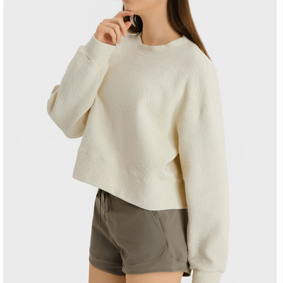 ODM Breathable Soft Loose Yoga Sweatshirt Sports Hoodies Women Stair Cloth Pullover Sweater