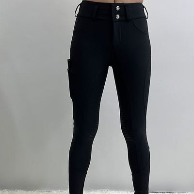 XXS-XL Black Top Quality Pocket Buttton Horse Equestrian Riding Breeches women