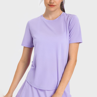 New Summer Cool Women Short Sleeve Workout Shirt Yoga T-Shirt Athletic Tee Top