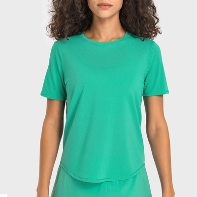 New Summer Cool Women Short Sleeve Workout Shirt Yoga T-Shirt Athletic Tee Top