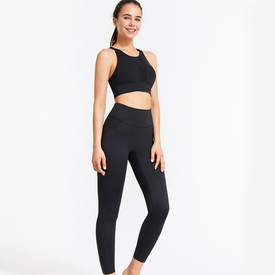 Nylon High Waisted Workout Sets Shockproof Womens 2 Piece Gym Set
