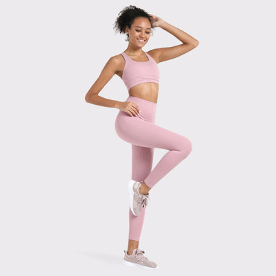 Solid Color Women's 2 Piece Yoga Set Sexy Cross Back Bra Sports Clothes Yoga Leggings