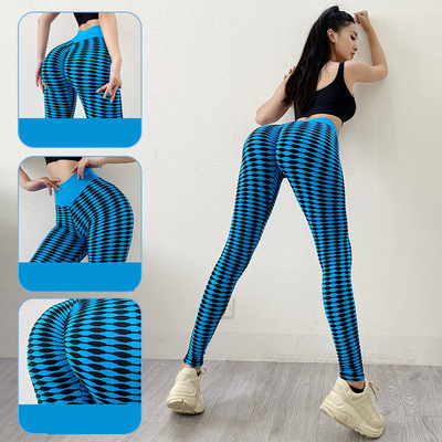 High Waisted Zebra Scrunch Butt Lifting Leggings Seamless with S M L Size