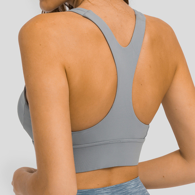 Padded Womens Sports Bra Y Shaped Back Shockproof wirefree High Neck Sports Top