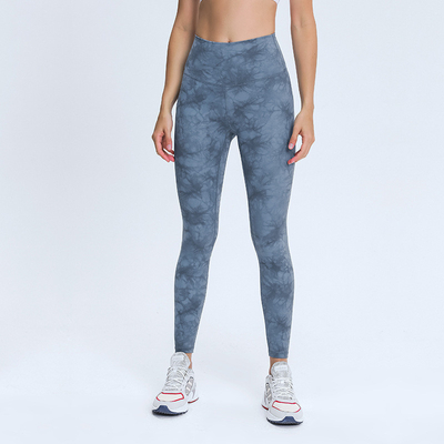 Nude High Waisted Tie Dye Leggings Elastic Feet Running Sports Pants