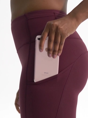 Size 4 - 12 Sweat Wicking Yoga Pants Stitching Pocket Stretchable Double Sided Sanded