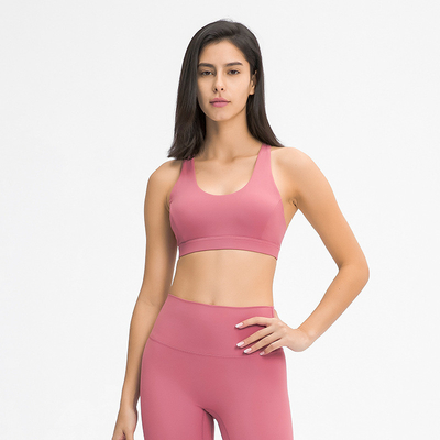 Shockproof Womens Sports Bra Gathered Moisture Wicking Without Steel Ring