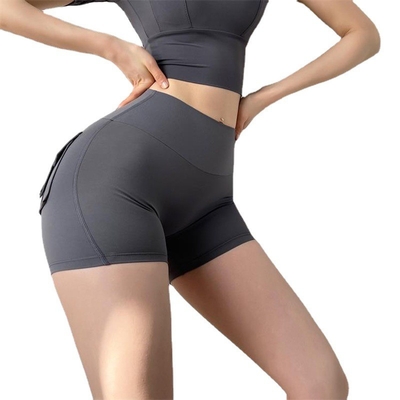 Buttocks Back Pocket Yoga Pants High Waisted Booty Scrunch Workout Shorts