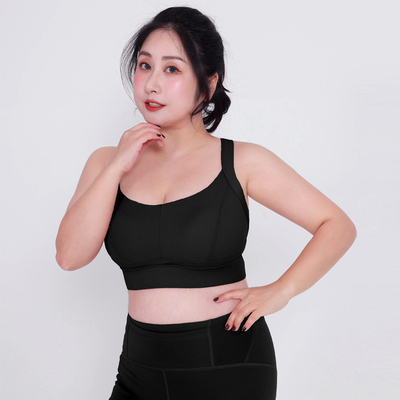 Cross Strap Plus Size Sports Bra Woven Traceless Back Buckle High Elastic