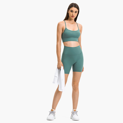 Flow Y Back Solid Color Sports Bra Pro Skin Widened Hem For Running Yoga Gym