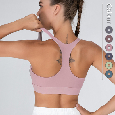 Full Cup Front Zipper Sports Bra Shockproof Fitness High Strength