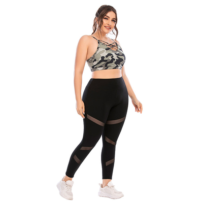 Printed Women's Sports Bra And Leggings Set 3XL Plus Size Breathable Sexy