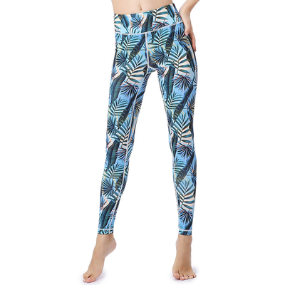 Custom Color Elastic Sewing Patterned Yoga Pants Active Stretch For Women