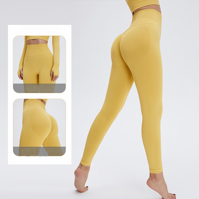 High Waisted Seamless Gym Peach Butt Lifting Leggings Nude 14 Colors S M L Size