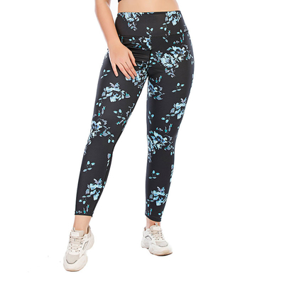 Moisture Wicking Girls Patterned Yoga Pants Anti UV Polyester Spandex Workout Leggings