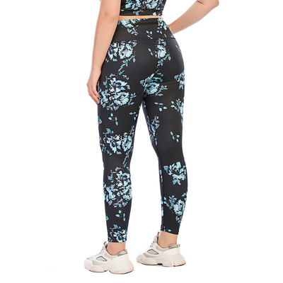 Moisture Wicking Girls Patterned Yoga Pants Anti UV Polyester Spandex Workout Leggings