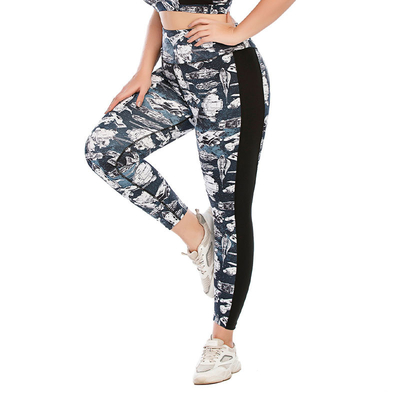 Oversized Patterned Yoga Pants Customized Hip Lifting Sports Leggings For Fat Lady