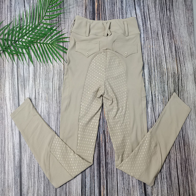 Anti Pilling Equestrian Leggings Khiki Riding Breeches With Phone Pocket