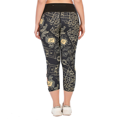 Oversized Printed Hollow Out Yoga Pants Women Breathable Gym Leggings