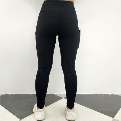 Stretchy Horse Riding Pants Side Pockets Anti-slip Silicone Grip Riding Leggings
