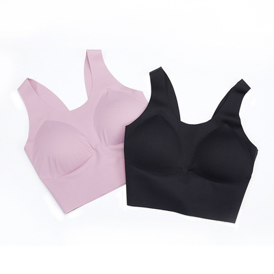 Deep U Type Crop Top Sports Bra Shockproof Gathered Shock Absorber Run Bra