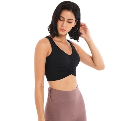 Gathered Plus Size Yoga Bra Shockproof Y Shape Women Fitness Sports