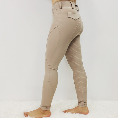 New Beige Women's Full Seat Riding Breeches Quick Dry Four Way Stretch Riding Pants