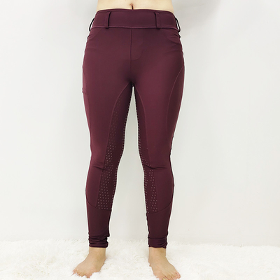 Maroon Red Ladies Horse Riding Leggings Equestrian Breeches Womens Size XXS - XL