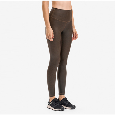 Hidden Pocket Yoga Pants Nude Gilded Women Matte Faux Leather Leggings