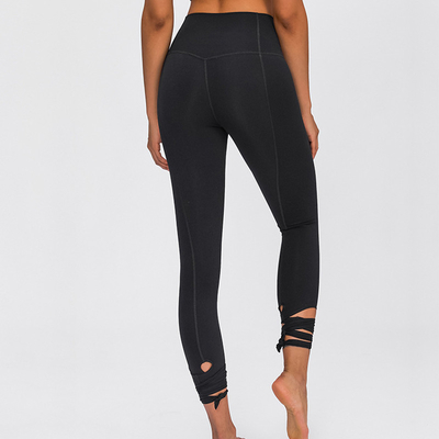 Strap Leg Women's Stretch Yoga Pants Stretchable Tummy Control Workout Capris