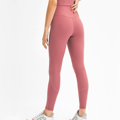 Moisture Wicking Nude Yoga Leggings Nylon Sports High Waisted Workout Pants