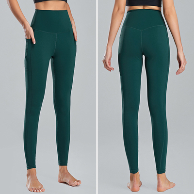 Athletic Plus Size High Waisted Sports Leggings Nude Nylon And Spandex Yoga Pants