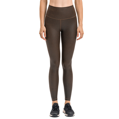 Womens High Waisted Yoga Pants Capri Gilded Nude Skin Friendly