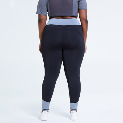 L - 4XL Solid Plus Size Yoga Pants High Waist Splicing Yoga Workout Leggings