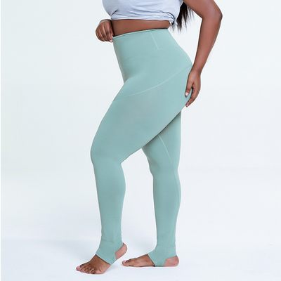 Over Waist Plus Size Yoga Pants 80% Polyester Solid Tummy Control Sports Leggings