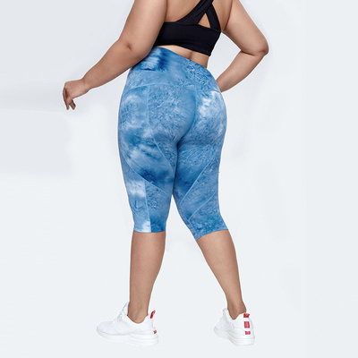 High Waisted Plus Size Yoga Pants Tie Dye Leggings Fitness Running Anti Pilling