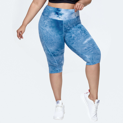 High Waisted Plus Size Yoga Pants Tie Dye Leggings Fitness Running Anti Pilling