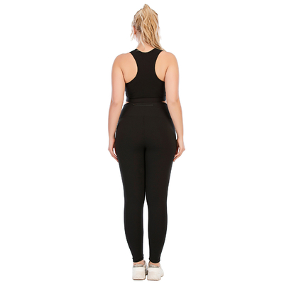 Mesh Stitching Plus Size Yoga Sets 82% Polyester Yoga 2 Piece Exercise Set