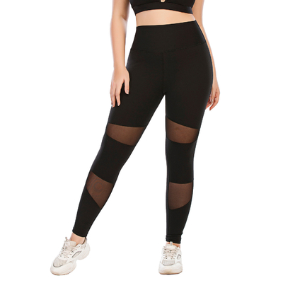 Mesh Stitching Plus Size Yoga Sets 82% Polyester Yoga 2 Piece Exercise Set