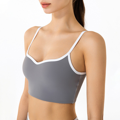 Nylon Thin Strap Comfortable Womens Sports Bra Nuded Feeling Gym Yoga Underwear