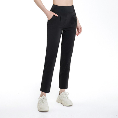 Casual Straight Nylon Pocket Yoga Pants Nude Sports Leggings