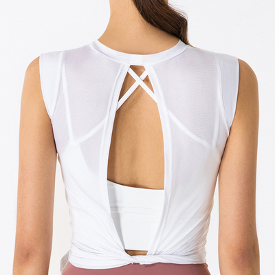 STC Jacquard Nylon Sports Ladies Yoga Tops Soft Light Cycling Vest Blouse