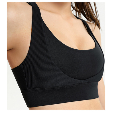XL Fitness 75% Nylon Gather Training Yoga Vest Rib Women Lingerie