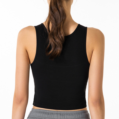 ODM Cotton V Neck Yoga Tank Tops Fitness Workout Running Vest Top For Women