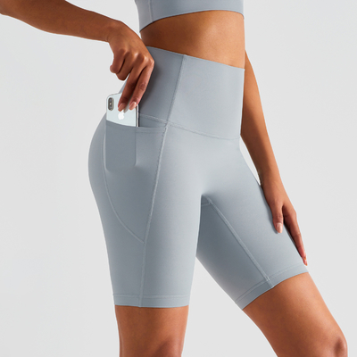 STC Yoga Women'S Shorts Nude Five Pants Peach Hip Tights Ultra High Waist Pockets
