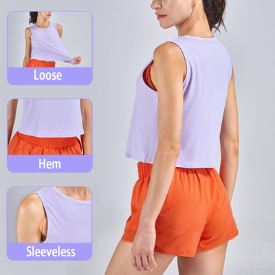 Sleeveless Loose Yoga Workout Tops Women Fitness Sports Vest
