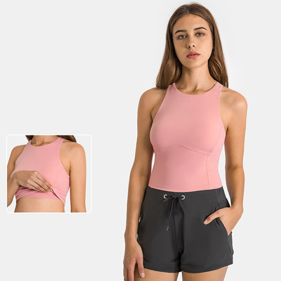 Hot Sale Criss Back Padded Strappy Sports Bras Women Tank Top Active Stretch